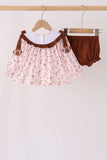 Brown touchdown football embroidery bloomer set Aaria Tees
