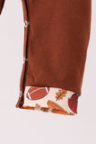 Brown touchdown football embroidery romper Aaria Tees