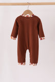 Brown touchdown football embroidery romper Aaria Tees