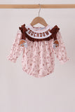 Brown touchdown football embroidery bubble Aaria Tees
