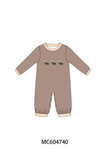 Brown deer embroidery romper Aaria Tees