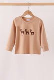 Brown deer embroidery top - Aaria Tees Aaria Tees