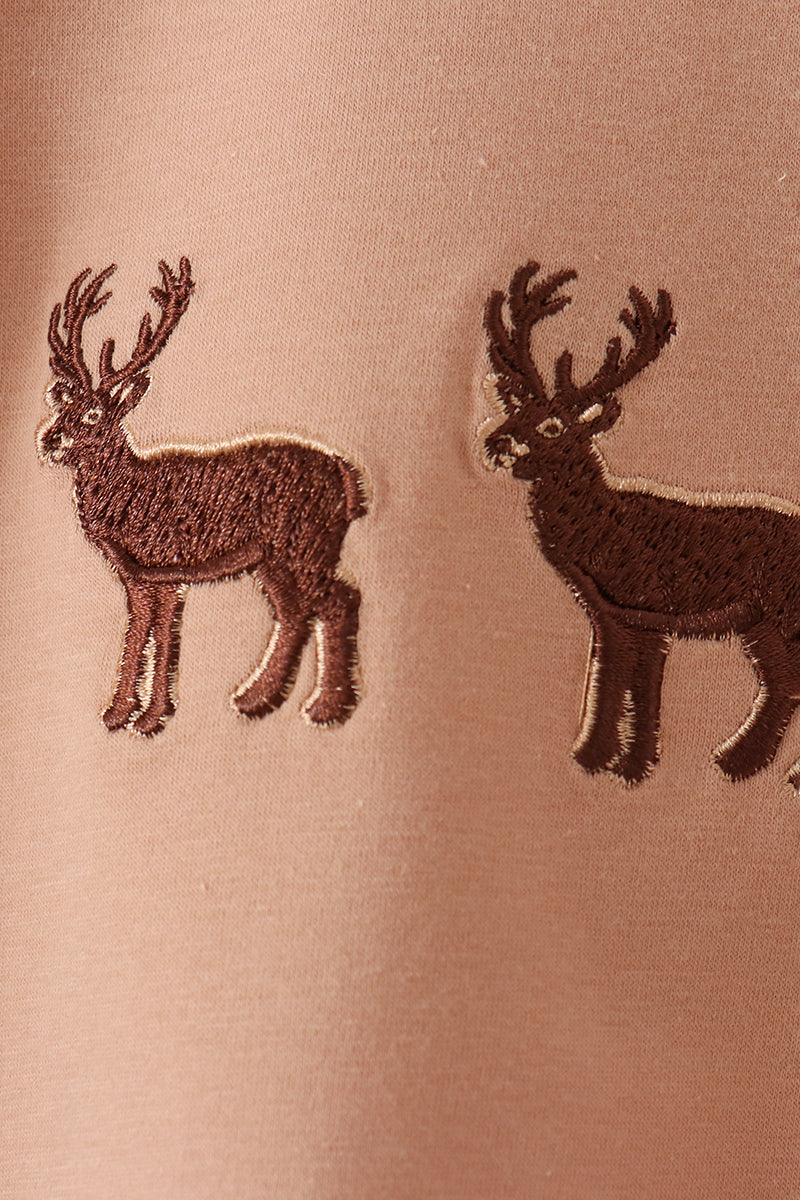 Brown deer embroidery top - Aaria Tees Aaria Tees