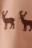 Brown deer embroidery top - Aaria Tees Aaria Tees