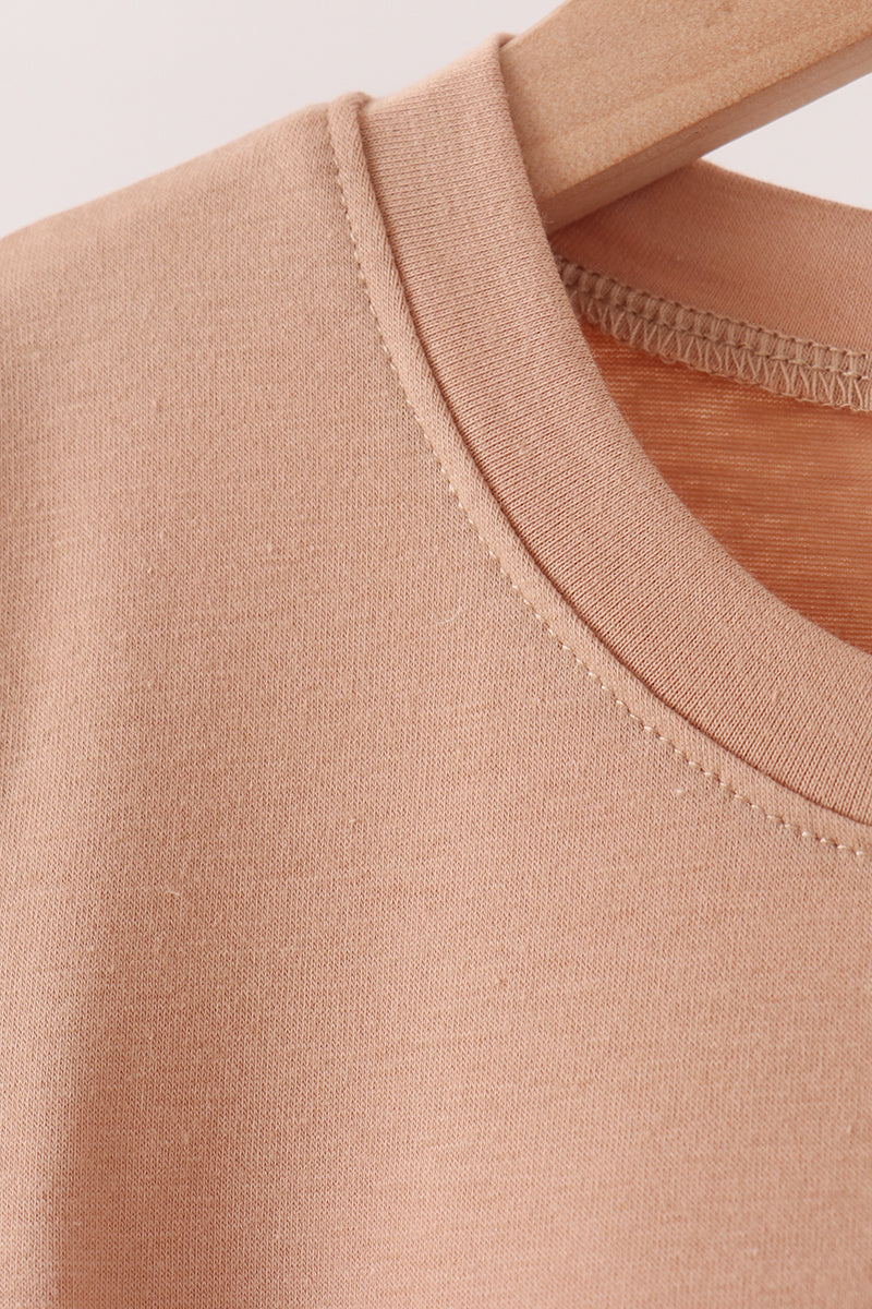 Brown deer embroidery top - Aaria Tees Aaria Tees