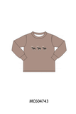 Brown deer embroidery top Aaria Tees