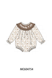 Brown Howdy Y'ALL embroidery ruffle bubble Aaria Tees
