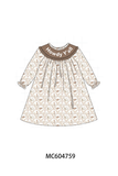 Brown Howdy Y'ALL embroidery ruffle dress Aaria Tees