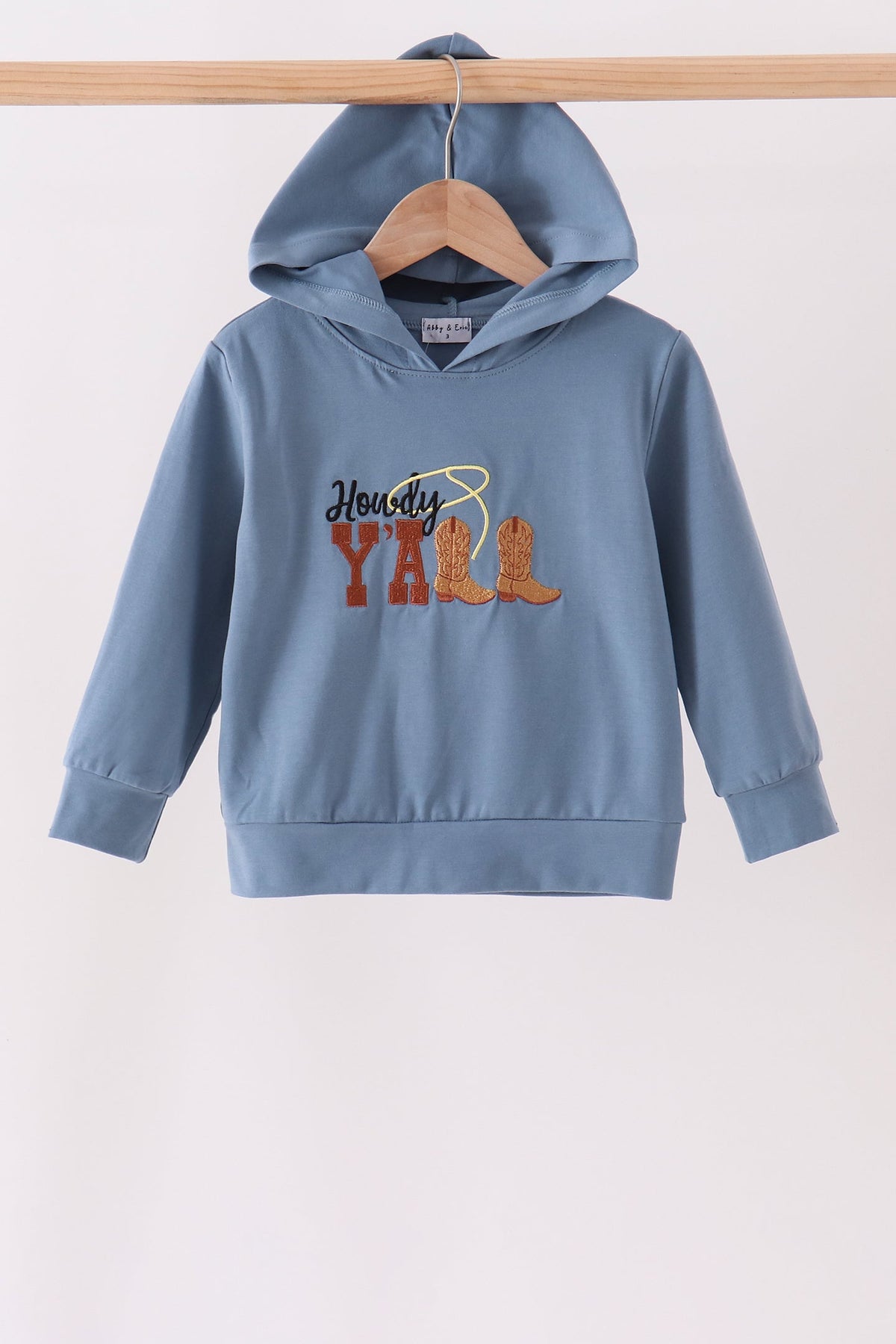 Blue Howdy Y'ALL boots embroidery hoodie - Aaria Tees