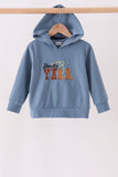 Blue Howdy Y'ALL boots embroidery hoodie - Aaria Tees Aaria Tees