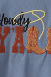 Blue Howdy Y'ALL boots embroidery hoodie - Aaria Tees Aaria Tees