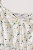 Sage floral smocked tiered mom dress - Aaria Tees Aaria Tees