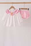 Pink french knot dot bloomer set - Aaria Tees Aaria Tees