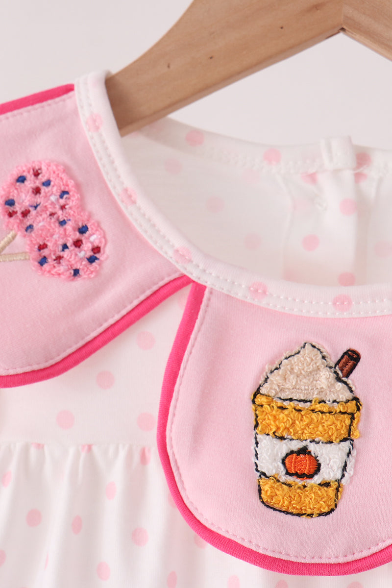 Pink french knot dot bloomer set - Aaria Tees Aaria Tees