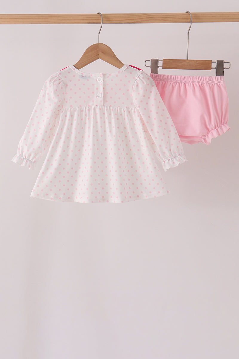 Pink french knot dot bloomer set - Aaria Tees Aaria Tees