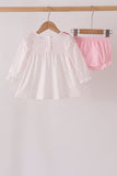 Pink french knot dot bloomer set - Aaria Tees Aaria Tees