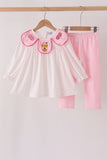 Pink french knot dot pants set - Aaria Tees Aaria Tees