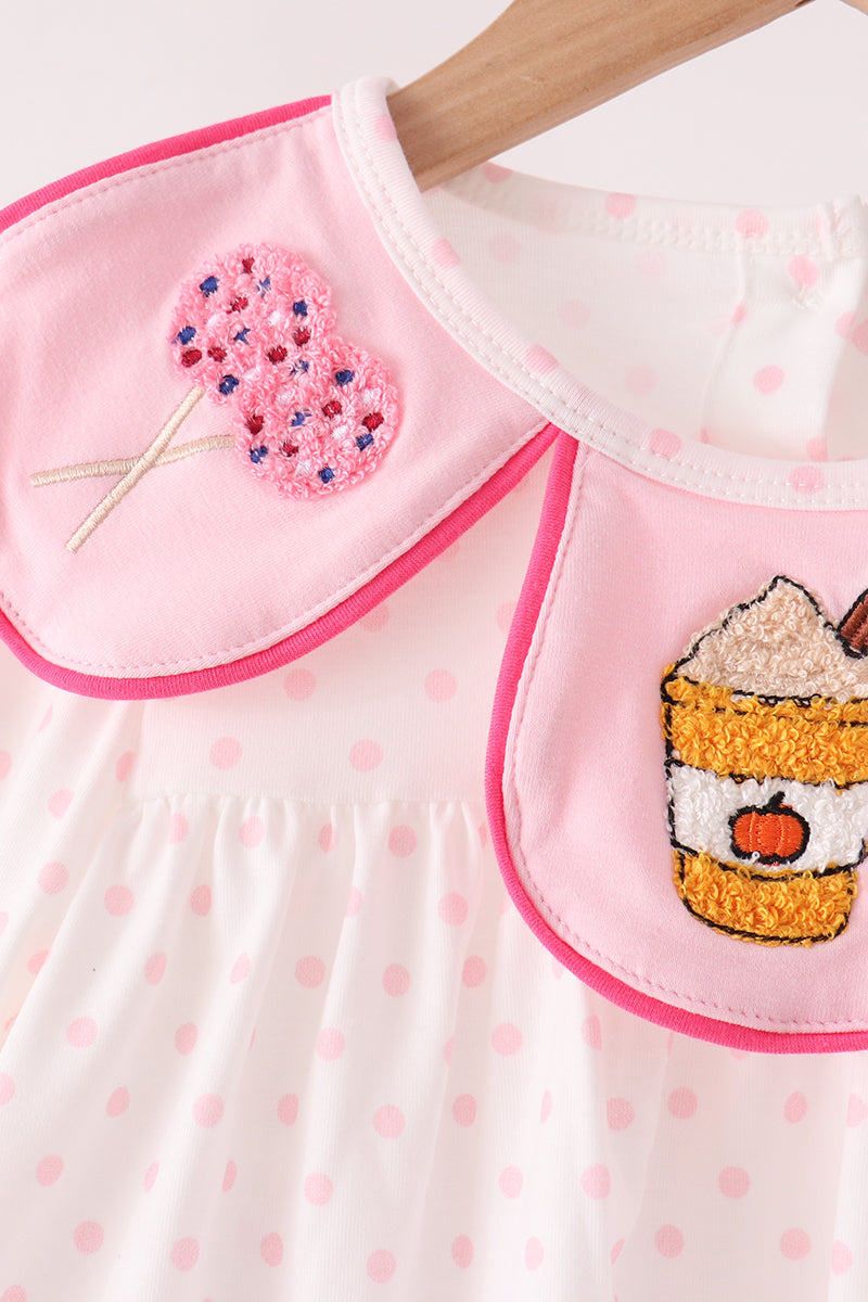 Pink french knot dot pants set - Aaria Tees Aaria Tees