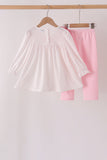 Pink french knot dot pants set - Aaria Tees Aaria Tees