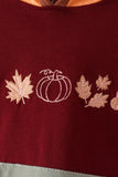 Brown Pumpkin Embroidery Hoodie Bubble - Aaria Tees Aaria Tees