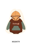 Brown Pumpkin Embroidery Hoodie Bubble Aaria Tees