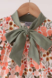 Green floral bow bubble Aaria Tees