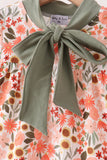 Green floral bow bloomer set Aaria Tees
