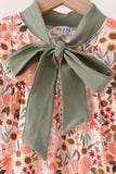 Green floral bow pants set Aaria Tees
