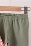 Green floral bow pants set Aaria Tees