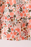 Green floral bow ruffle mom&me dress Aaria Tees