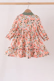 Green floral bow ruffle mom&me dress Aaria Tees