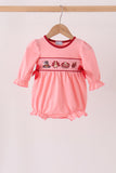 Pink turkey smocked bow bubble Aaria Tees