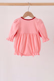 Pink turkey smocked bow bubble Aaria Tees