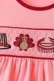 Pink turkey embroidery dress Aaria Tees