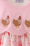 Pink chicken embroidery bubble - Aaria Tees Aaria Tees