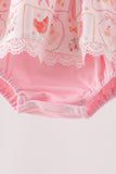 Pink chicken embroidery bubble - Aaria Tees Aaria Tees