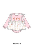 Pink chicken embroidery bubble Aaria Tees