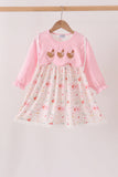 Pink chicken embroidery dress - Aaria Tees Aaria Tees