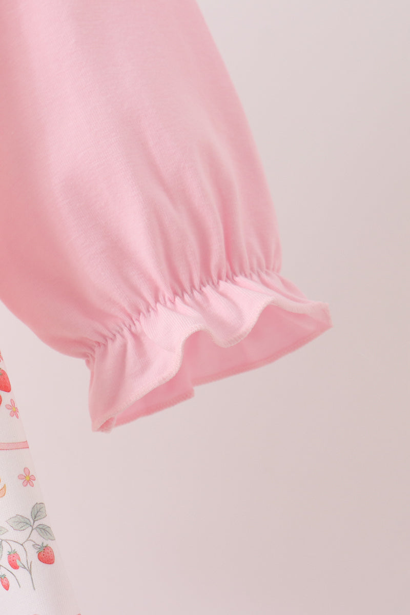 Pink chicken embroidery dress - Aaria Tees Aaria Tees