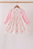 Pink chicken embroidery dress - Aaria Tees Aaria Tees