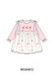 Pink chicken embroidery dress Aaria Tees