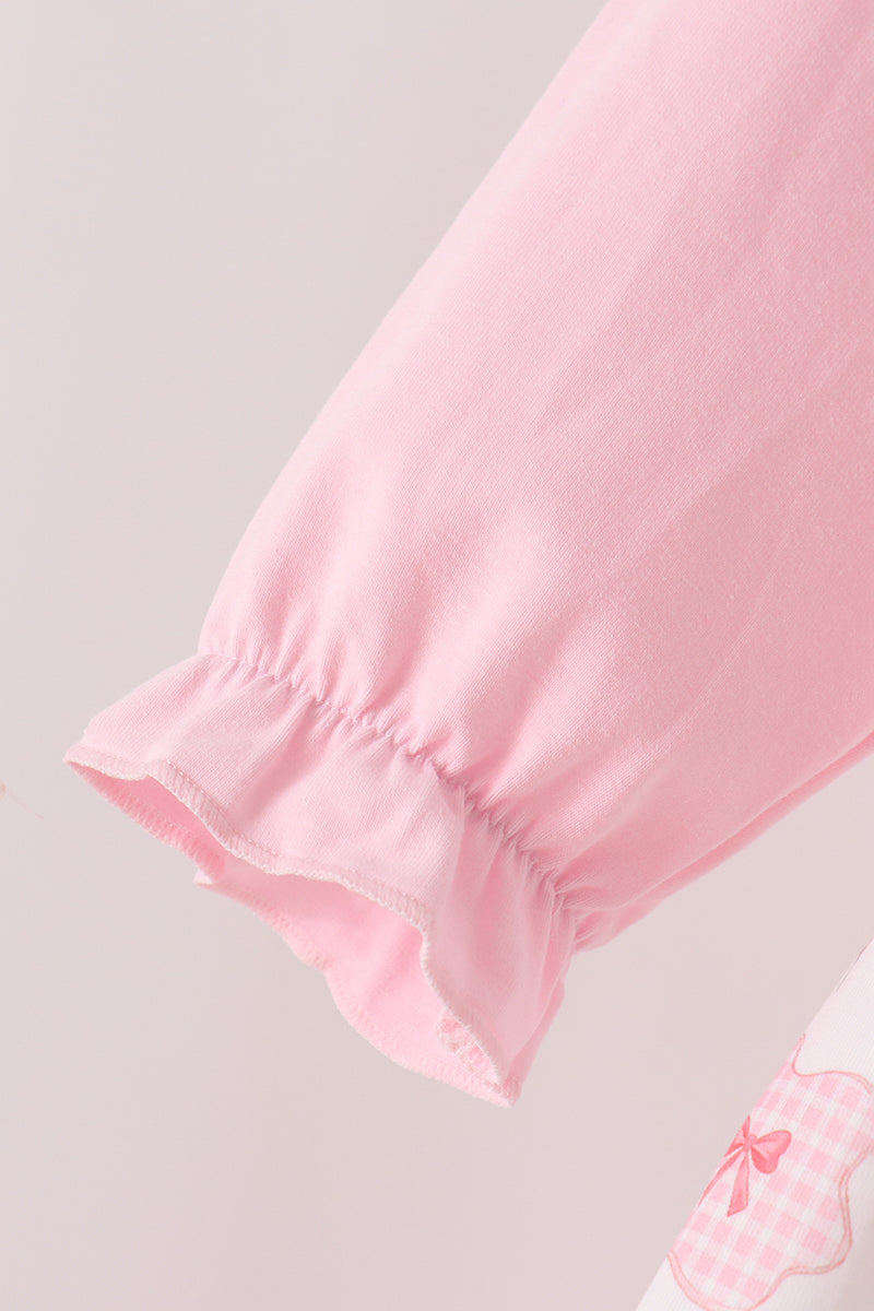 Pink chicken embroidery pants set - Aaria Tees Aaria Tees