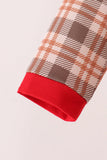 Brown Cow Embroidery Plaid Romper Aaria Tees
