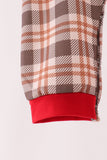 Brown Cow Embroidery Plaid Romper Aaria Tees