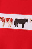Red Cow Embroidery Top Aaria Tees