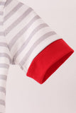 Gray Stripe Daddy's Helper Embroidery Romper Aaria Tees
