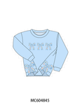 Blue Floral Bow Applique Top Aaria Tees