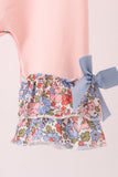 Pink Chicken Applique Ruffle Romper Aaria Tees
