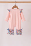 Pink Chicken Applique Ruffle Romper Aaria Tees