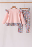 Pink Chicken Applique Ruffle Pants Set Aaria Tees